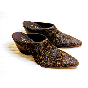 Womens Shoes Comfort Matisse Cammy Pointed Mules Heels Black Dot Leather  9M NEW